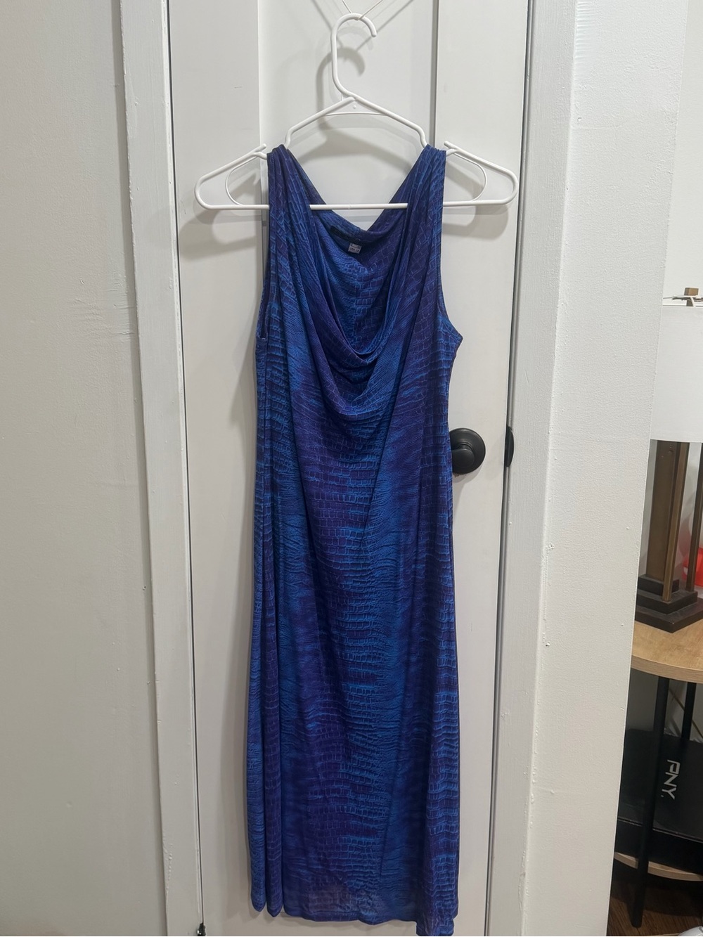 Roberto Cavalli Blue and Indigo Draped Maxi Dress